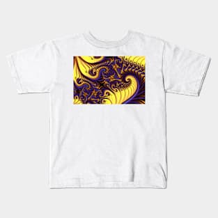 Yellow and Purple Spirals Pattern Kids T-Shirt